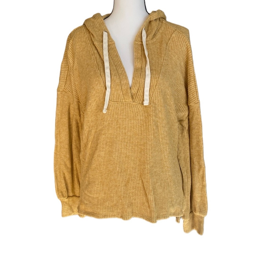 Gold yellow waffle knit hoodie XXL